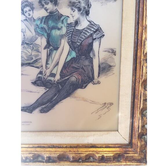 Original 1900 "Picturesque America" Charles Gibson Etched Color Tile Art 17X 20 - Picture 4 of 5